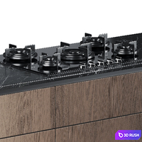 Gas Hob Cooktop Kitchen Appliance Module 3D Model Vray, Corona