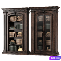 blk wood classical bookcase art 004 3D Model Corona