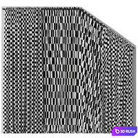Beveled attic curtains 6 3D Model Vray, Corona