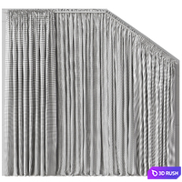 Beveled attic curtains 6 3D Model Vray, Corona