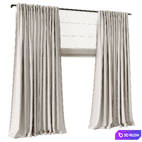 Linen curtains on a cornice 3D Model Corona