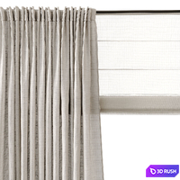 Linen curtains on a cornice 3D Model Corona