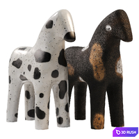 Ceramic horses 3D Model Corona