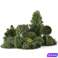 Outdoor Plants Bush Collection 2731 3D Model Corona