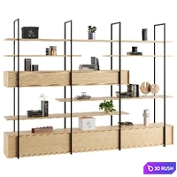 Bookcase Sempione 3D Model Vray, Corona
