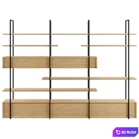 Bookcase Sempione 3D Model Vray, Corona
