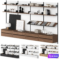 New Works Library Shelf 3D Model Vray, Corona