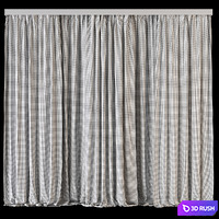Herringbone and Sheer Curtain Set 71 3D Model Vray, Corona