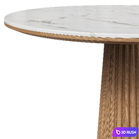 Litfad Pedestal Dining Table 3D Model Vray, Corona