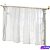 Emery Linen Cafe Curtain 3D Model Corona