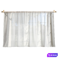 Emery Linen Cafe Curtain 3D Model Corona