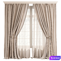 Herringbone Curtain with Sheer Layer 74 3D Model Vray, Corona
