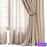 Herringbone Curtain with Sheer Layer 74 3D Model Vray, Corona