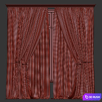 Herringbone Curtain with Sheer Layer 74 3D Model Vray, Corona