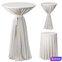Cocktail table with tablecloth 3D Model Corona