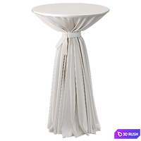 Cocktail table with tablecloth 3D Model Corona