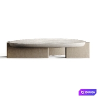Carlyle Collective Toulouse I Travertine Coffee Table 3D Model Vray, Corona