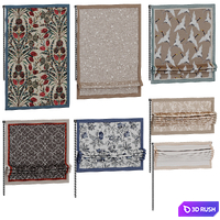 Set of Roman blinds 3D Model Vray, Corona