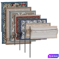Set of Roman blinds 3D Model Vray, Corona