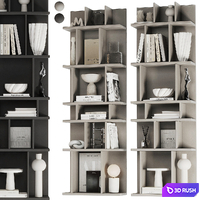 Alva. Rack with decor - 2 3D Model Vray, Corona