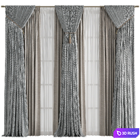 Curtain #217 3D Model Vray, Corona