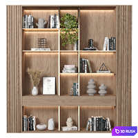 Rack and Bookcase 164 3D Model Vray, Corona