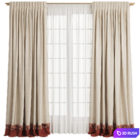 Curtain 99/ Curtains with fringe 3D Model Corona