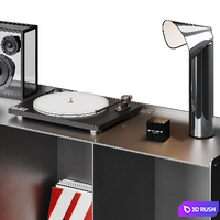 Metal LP vinyl records storage 3D Model Vray, Corona