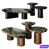 Prof Dea Marble Oval Coffee Tables 3D Model Corona