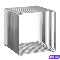 A shelving with decor in the style of mid century 2. Modular wire cube system. 3D Model Vray, Corona