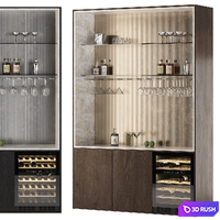 Home Wooden Bar with Wine Storage by ScandiFrost 3D Model Corona