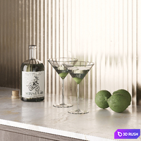 Home Wooden Bar with Wine Storage by ScandiFrost 3D Model Corona