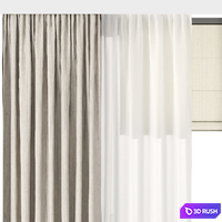 Silk and Cotton Curtain Set 73 3D Model Vray, Corona