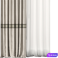Silk and Cotton Curtain Set 73 3D Model Vray, Corona