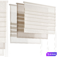 Roman blinds Set 07, Roman blinds 3D Model Corona
