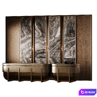 Reception desk with marble panels 3D Model Corona