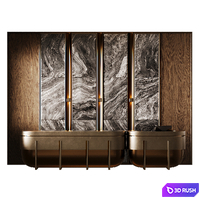 Reception desk with marble panels 3D Model Corona
