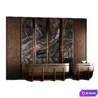 Reception desk with marble panels 3D Model Corona
