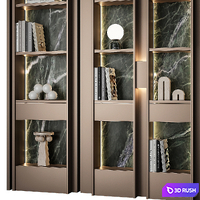 Bookcase 058 3D Model Vray