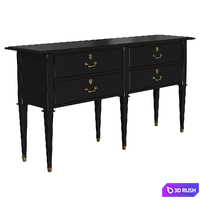 Console console Commode sauteuse 4 tiroirs en acacia noir, gris perle, gris nuance - Cenacle 3D Model Vray, Corona