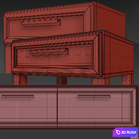 Chest / console and nightstand Charlie.Dresser, nightstand 3D Model Vray, Corona