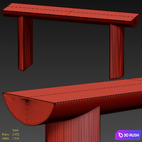 Pismo Reclaimed Wood Console Table 3D Model Vray, Corona