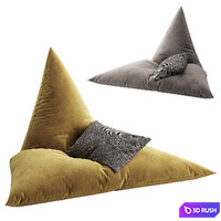 Designer Velvet Tri Gamer Bean Bag 3D Model Vray, Corona