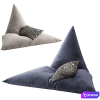 Designer Velvet Tri Gamer Bean Bag 3D Model Vray, Corona