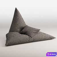 Designer Velvet Tri Gamer Bean Bag 3D Model Vray, Corona