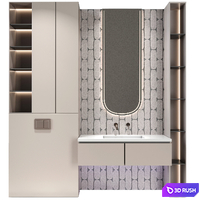 Bathroom furniture N56 3D Model Vray, Corona