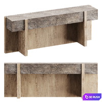 Bingham Console Table-Rustic Oak 3D Model Corona