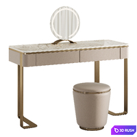 Kirsten Dressing Table with LED Mirror 3D Model Corona