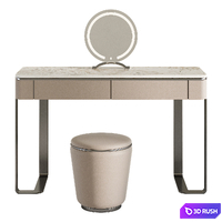 Kirsten Dressing Table with LED Mirror 3D Model Corona
