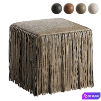 Leather pouf with fringes 3D Model Corona